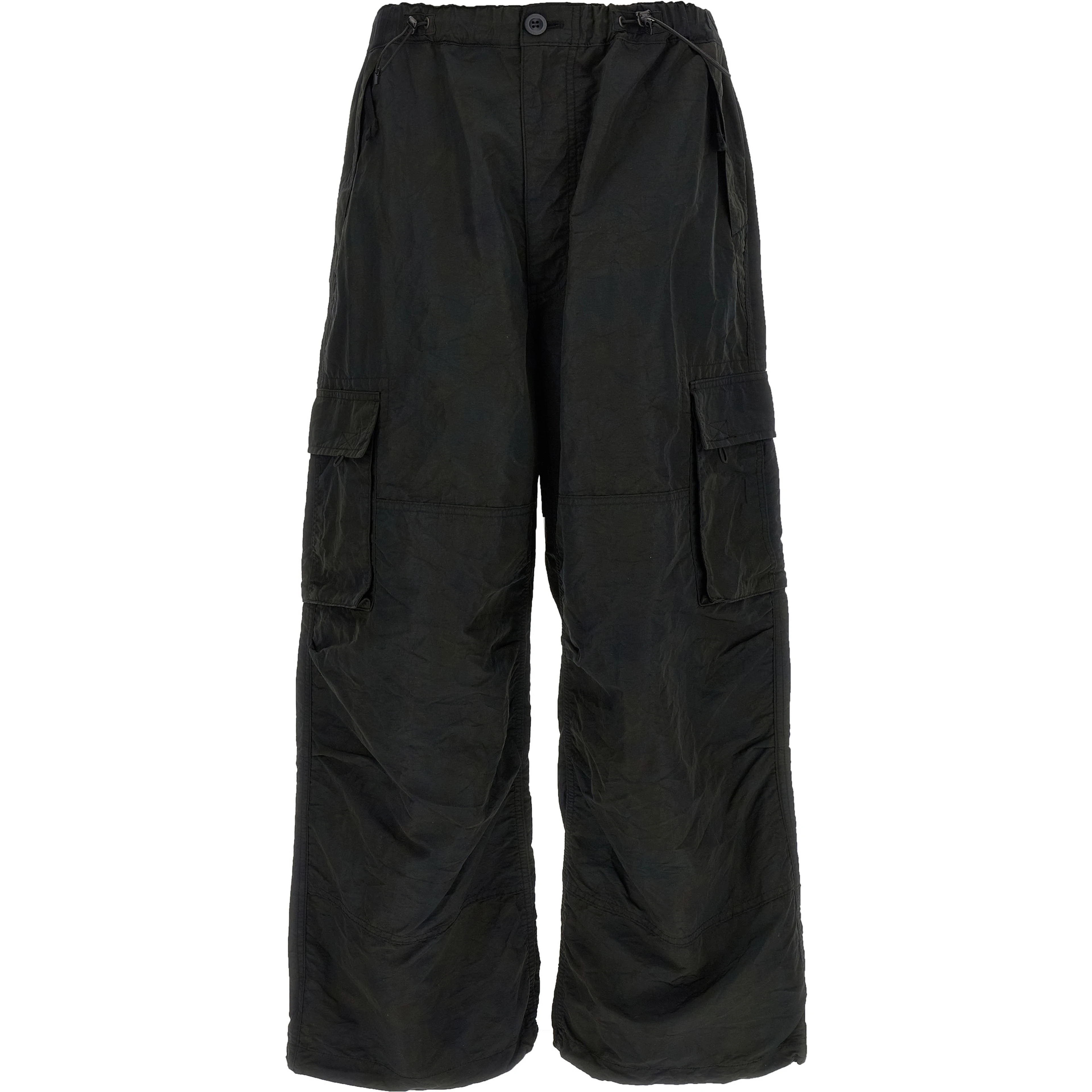 Black Nylon Cargo Pants