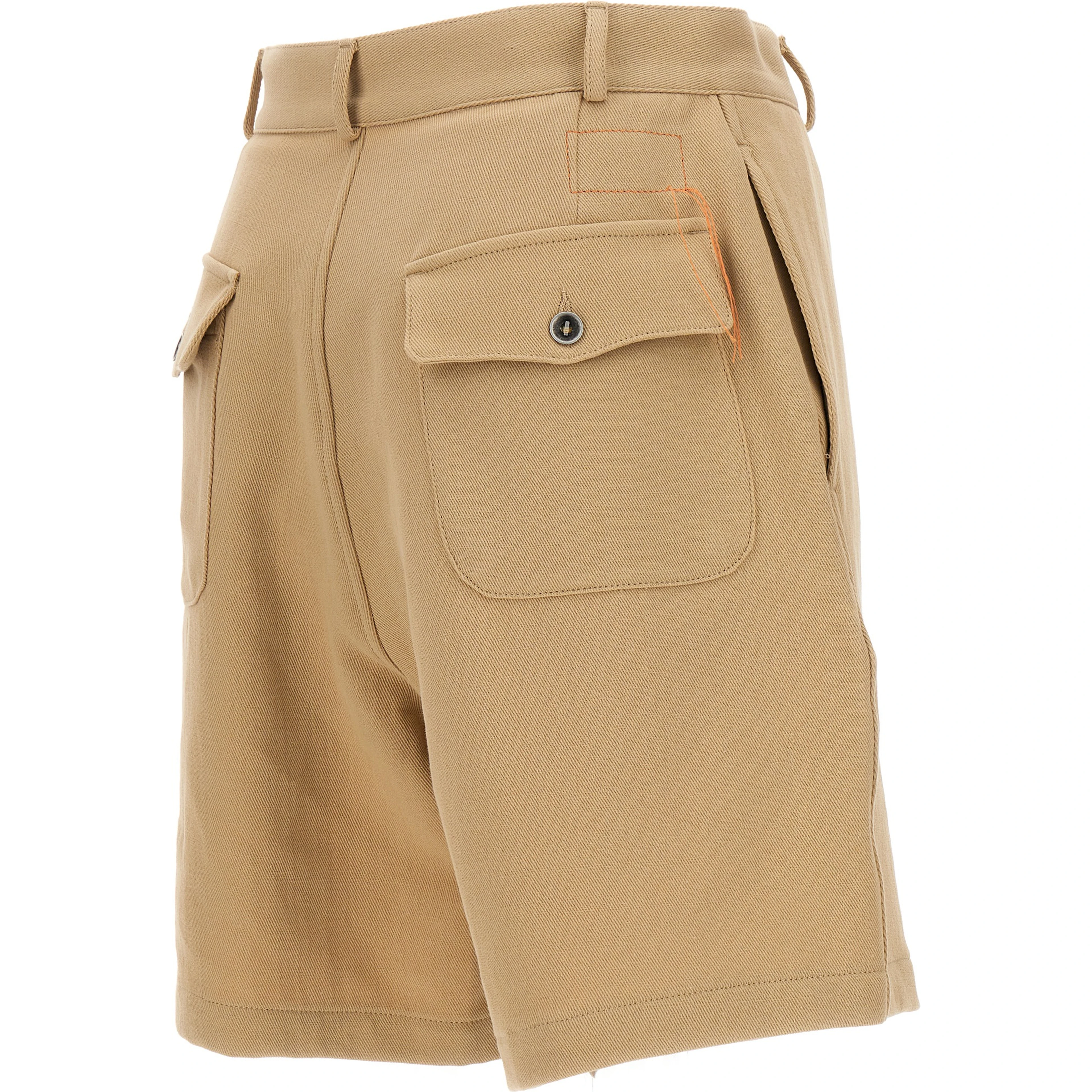 Beige Cotton Bermuda Shorts