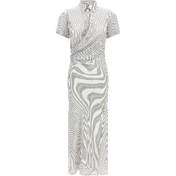 Multicolor Silk Long Dress
