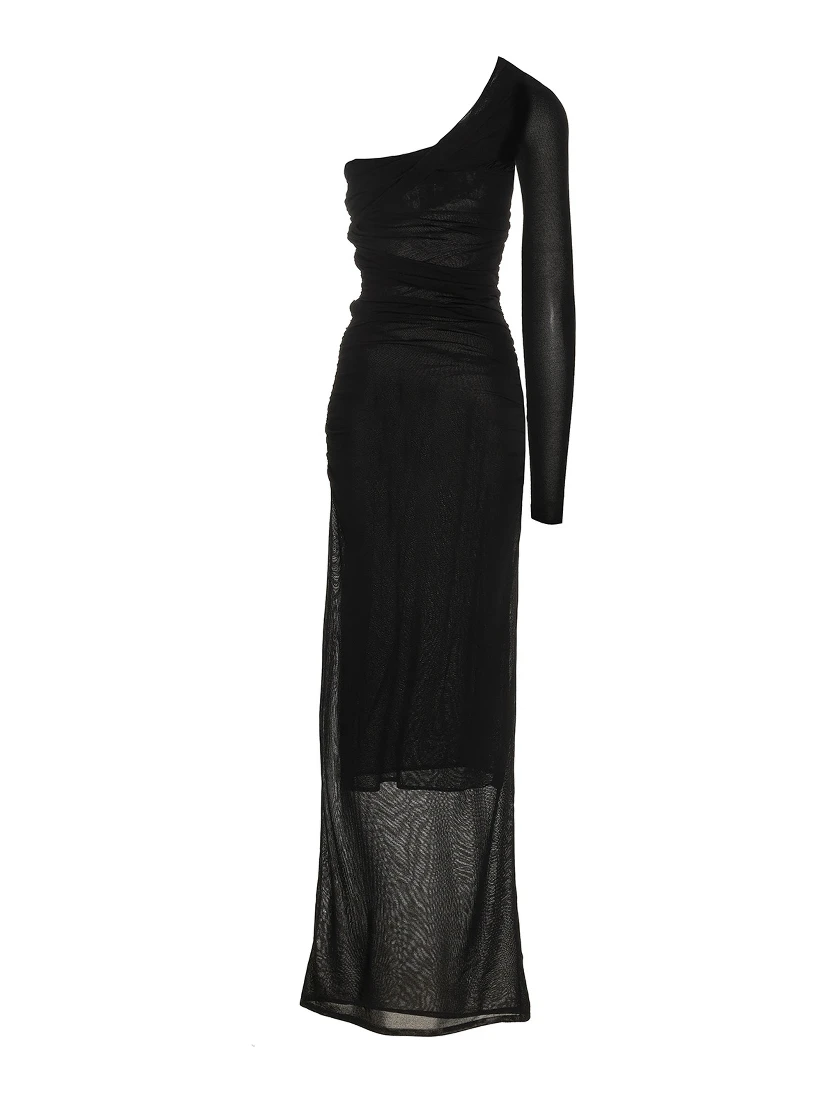 Black Viscose Long Dress