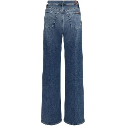 Blue Cotton Flared Jeans