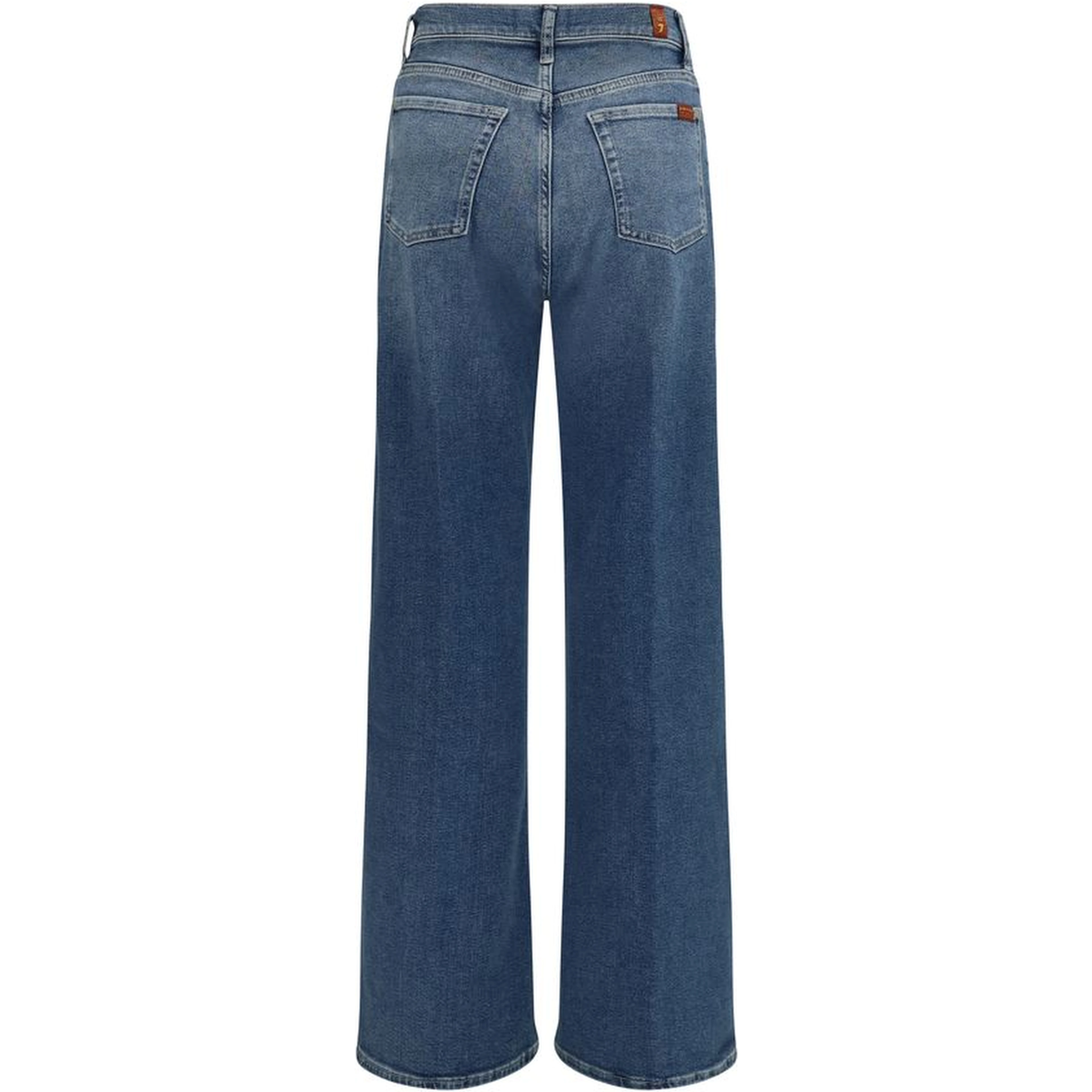 Blue Cotton Flared Jeans