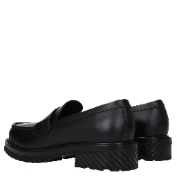Black Leather Slip-On Loafers