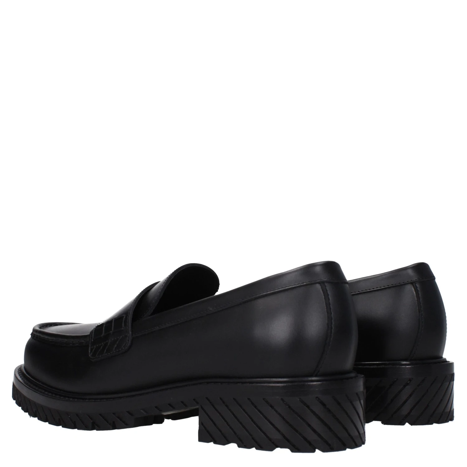 Black Leather Slip-On Loafers