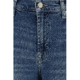 Blue Cotton Flared Jeans