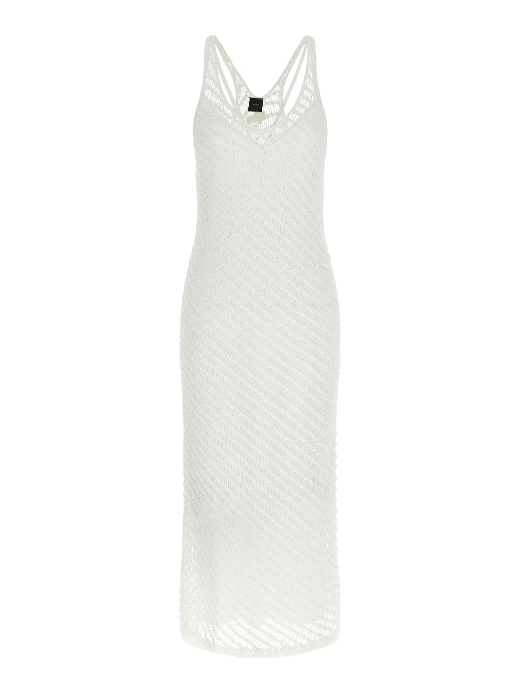 White Polyester Long Dress