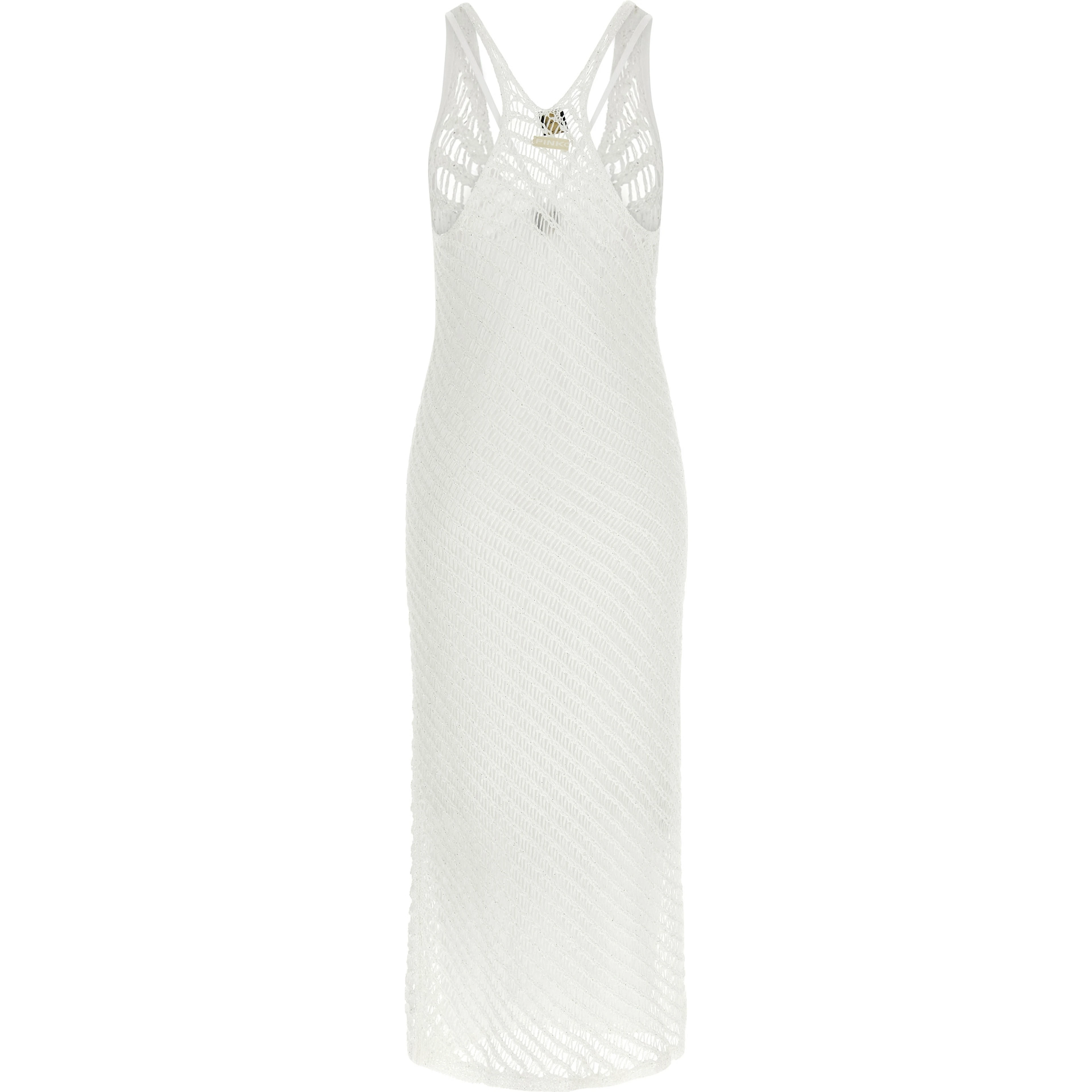 White Polyester Long Dress
