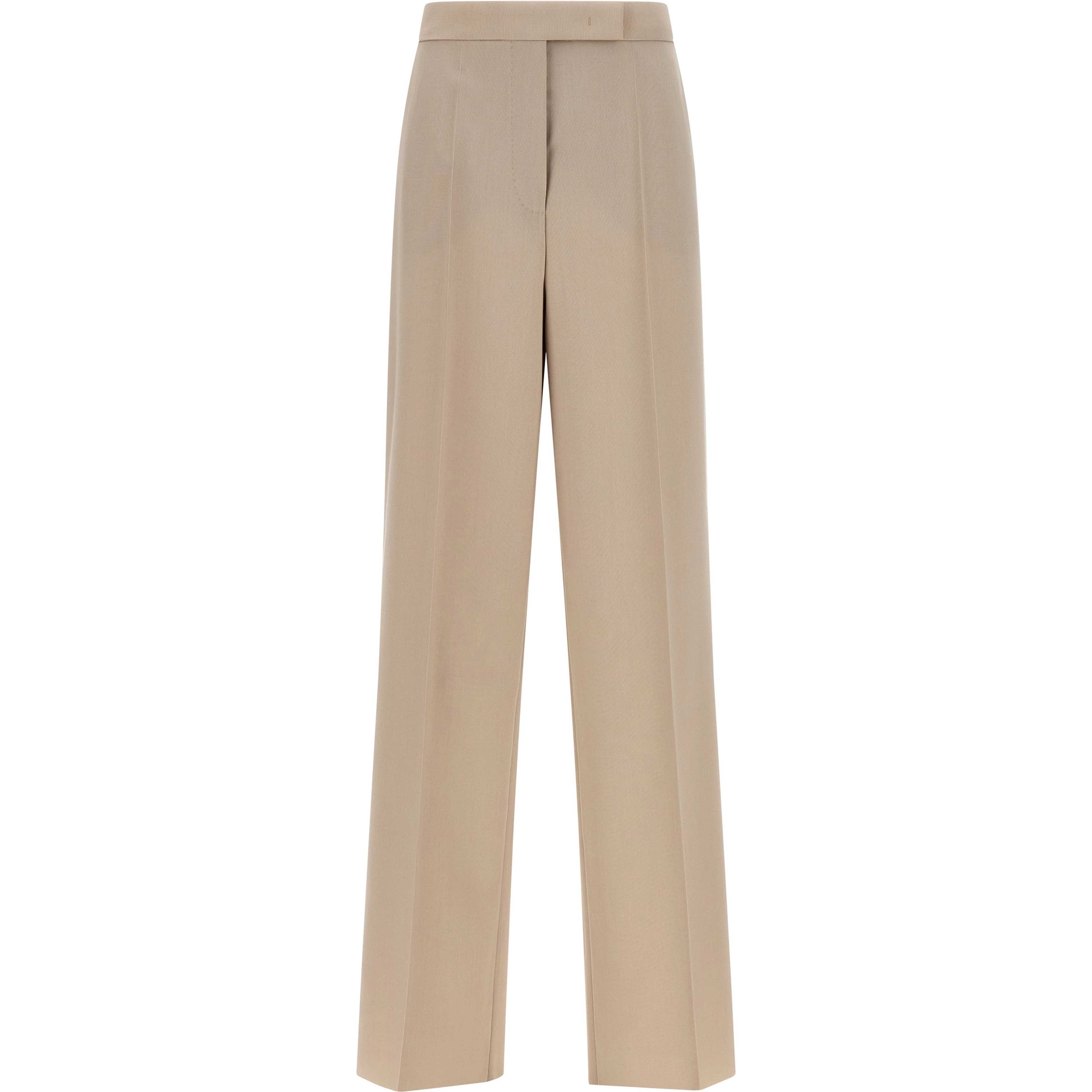 Beige Virgin Wool Dress Pants