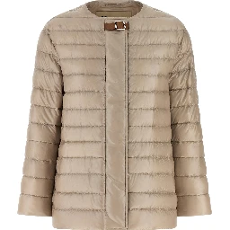 Beige Polyamide Full-Length Jacket