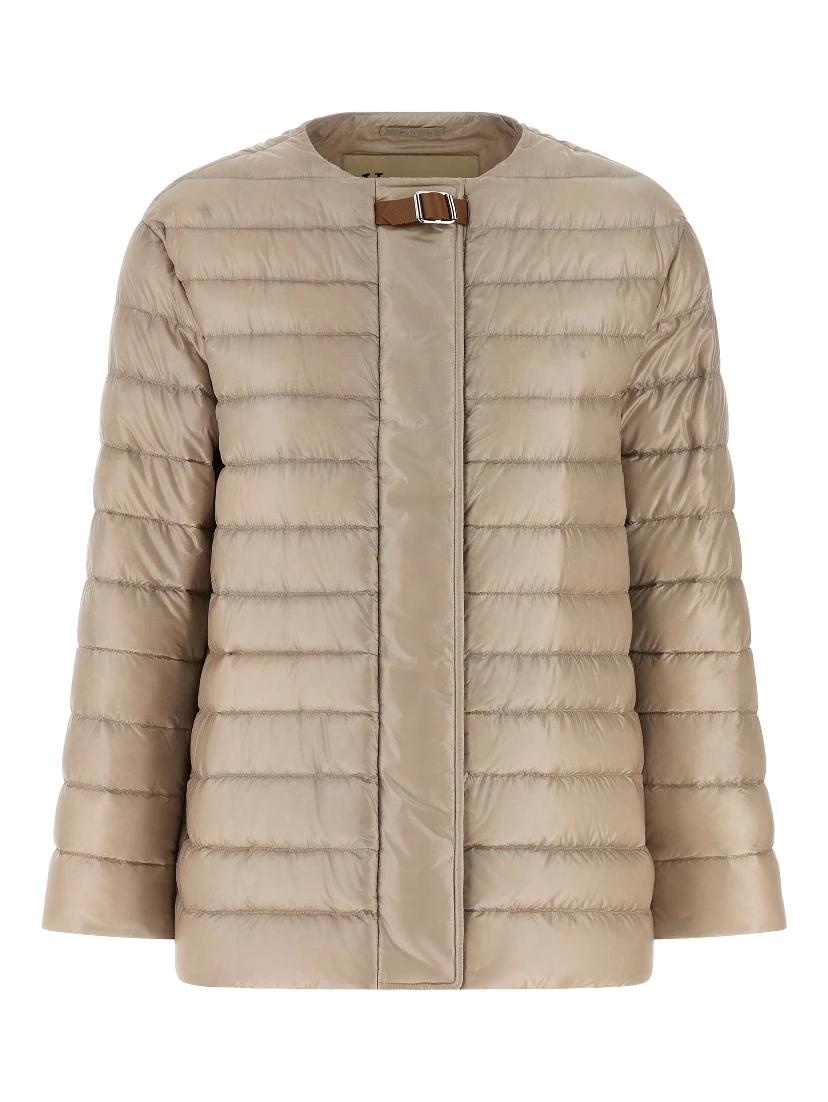 Beige Polyamide Full-Length Jacket
