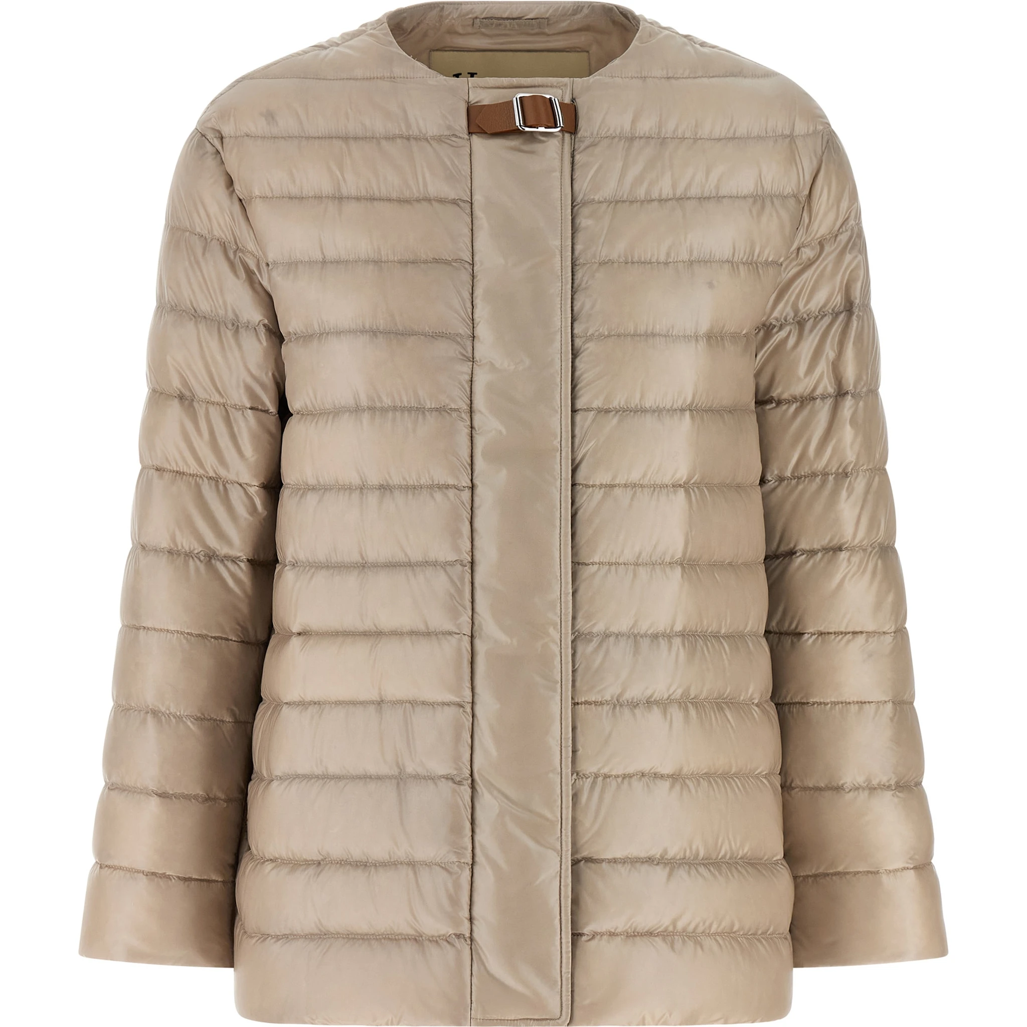 Beige Polyamide Full-Length Jacket