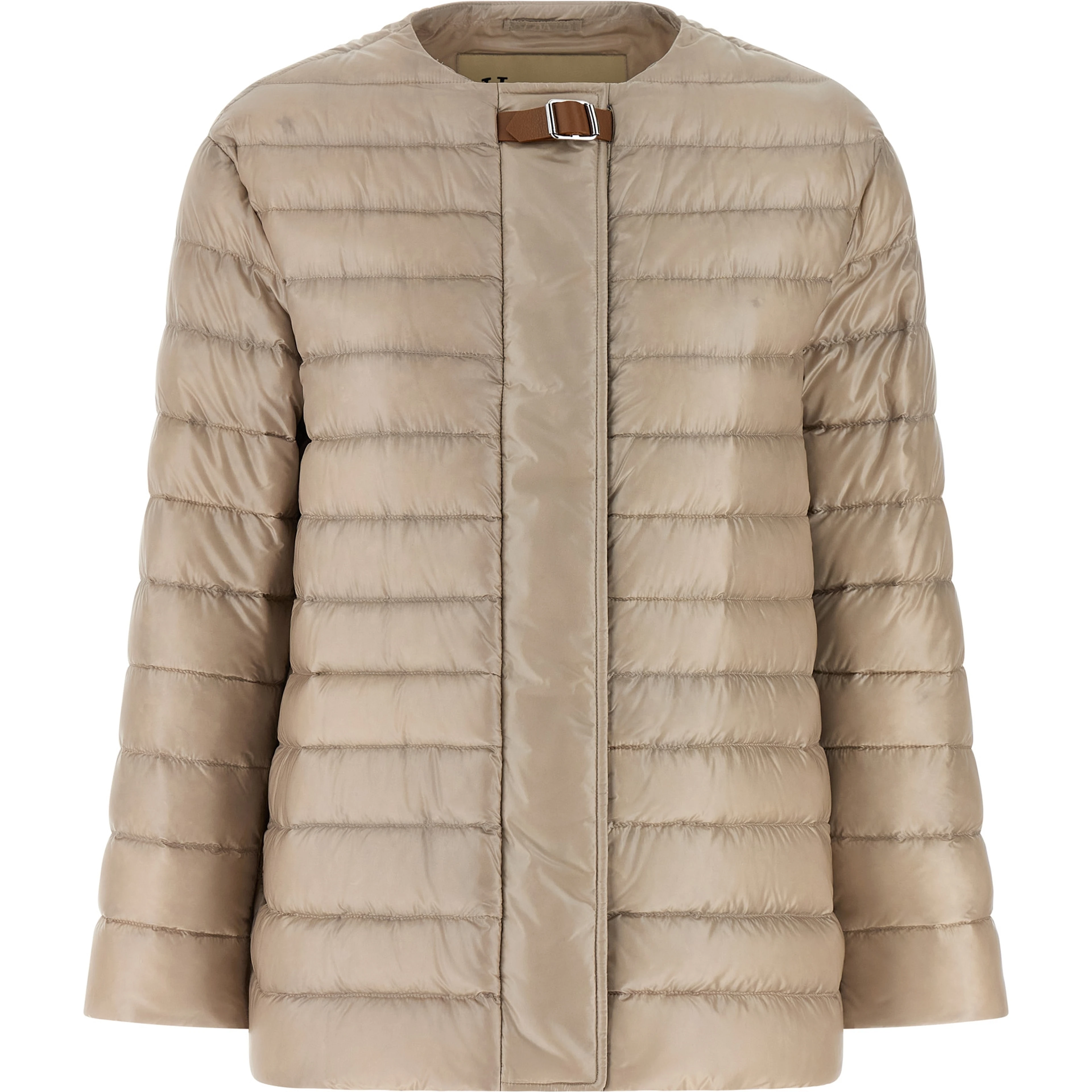 Beige Polyamide Full-Length Jacket