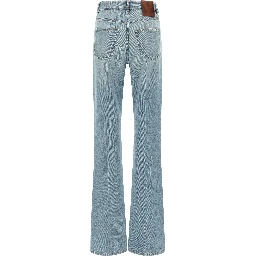 Blue Cotton High-Waisted Jean