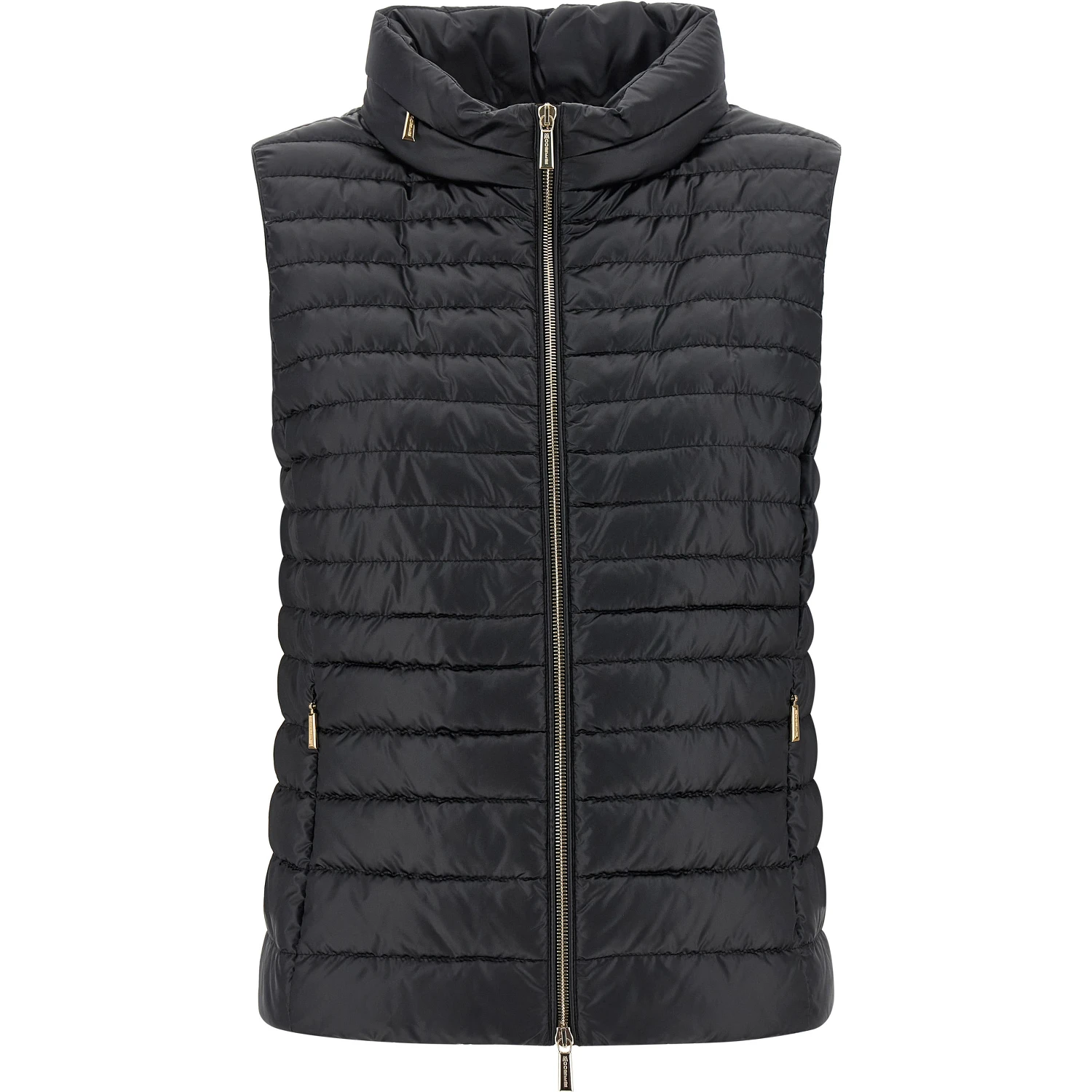 Black Polyester Sleeveless Jacket