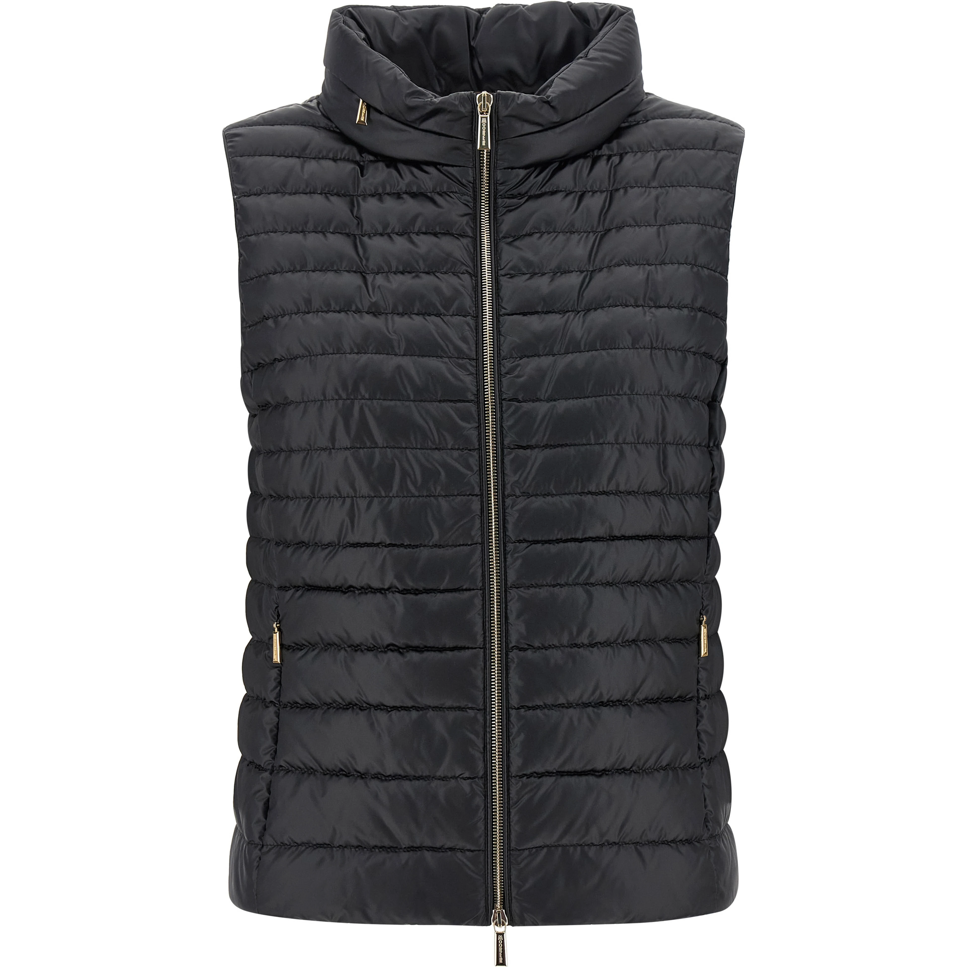 Black Polyester Sleeveless Jacket