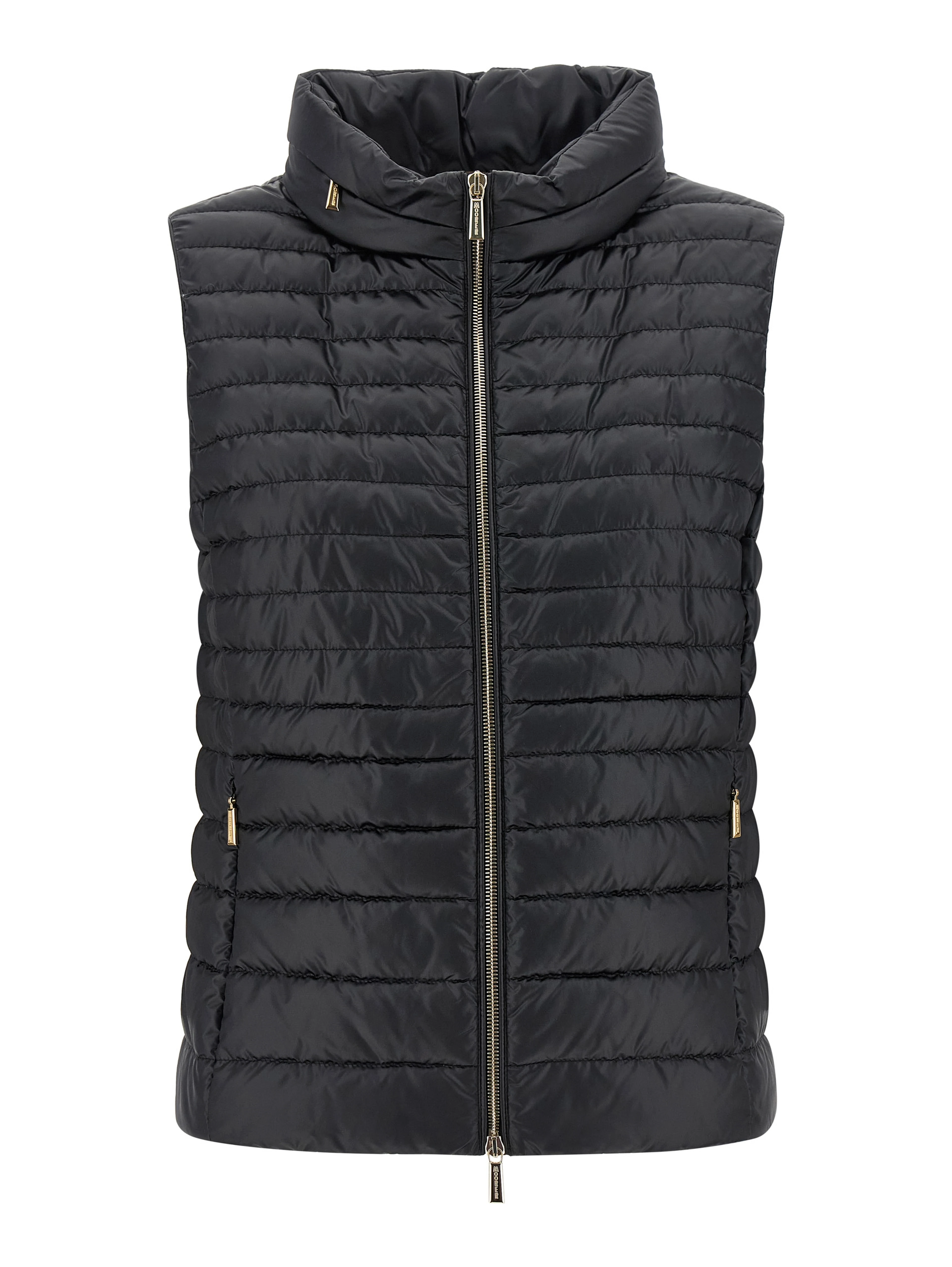 Black Polyester Sleeveless Jacket