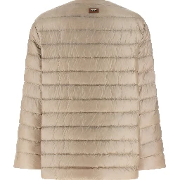 Beige Polyamide Full-Length Jacket