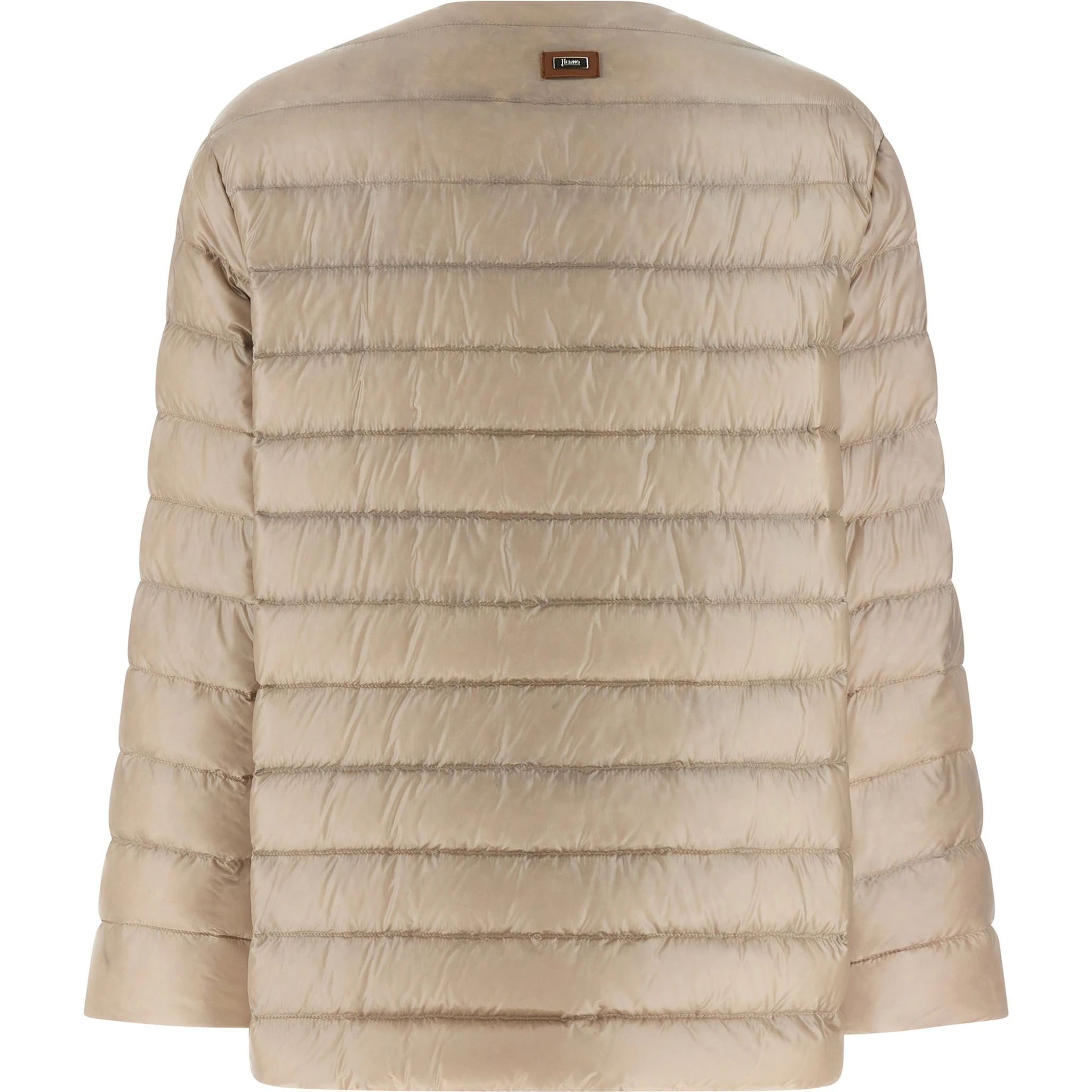 Beige Polyamide Full-Length Jacket