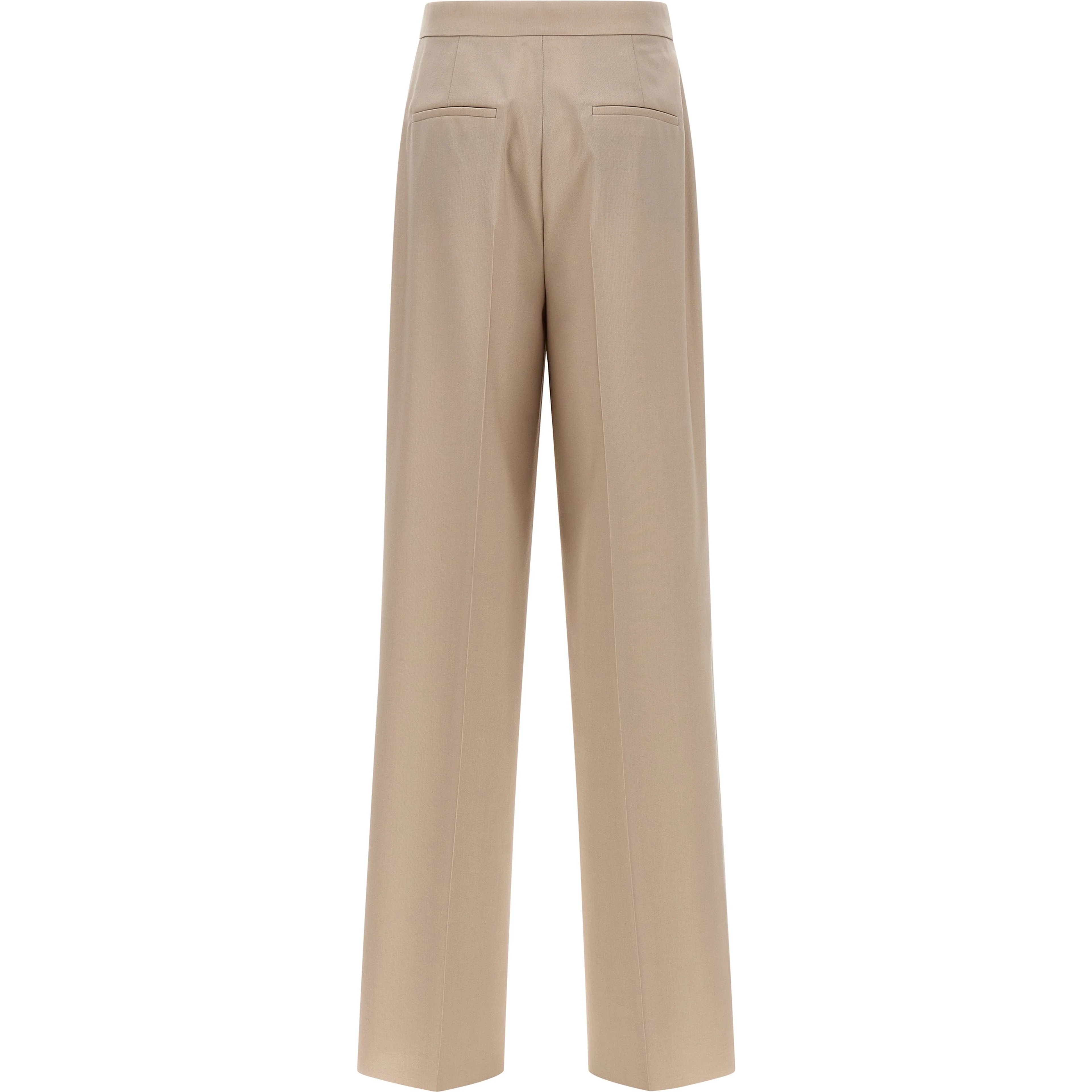 Beige Virgin Wool Dress Pants