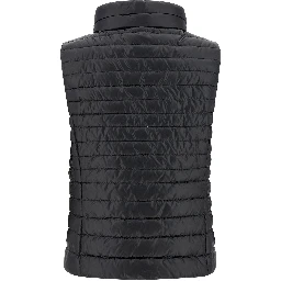 Black Polyester Sleeveless Jacket