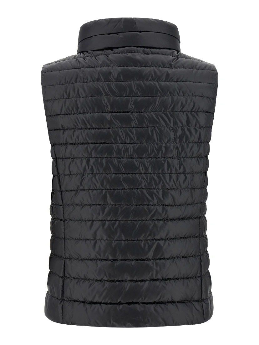 Black Polyester Sleeveless Jacket