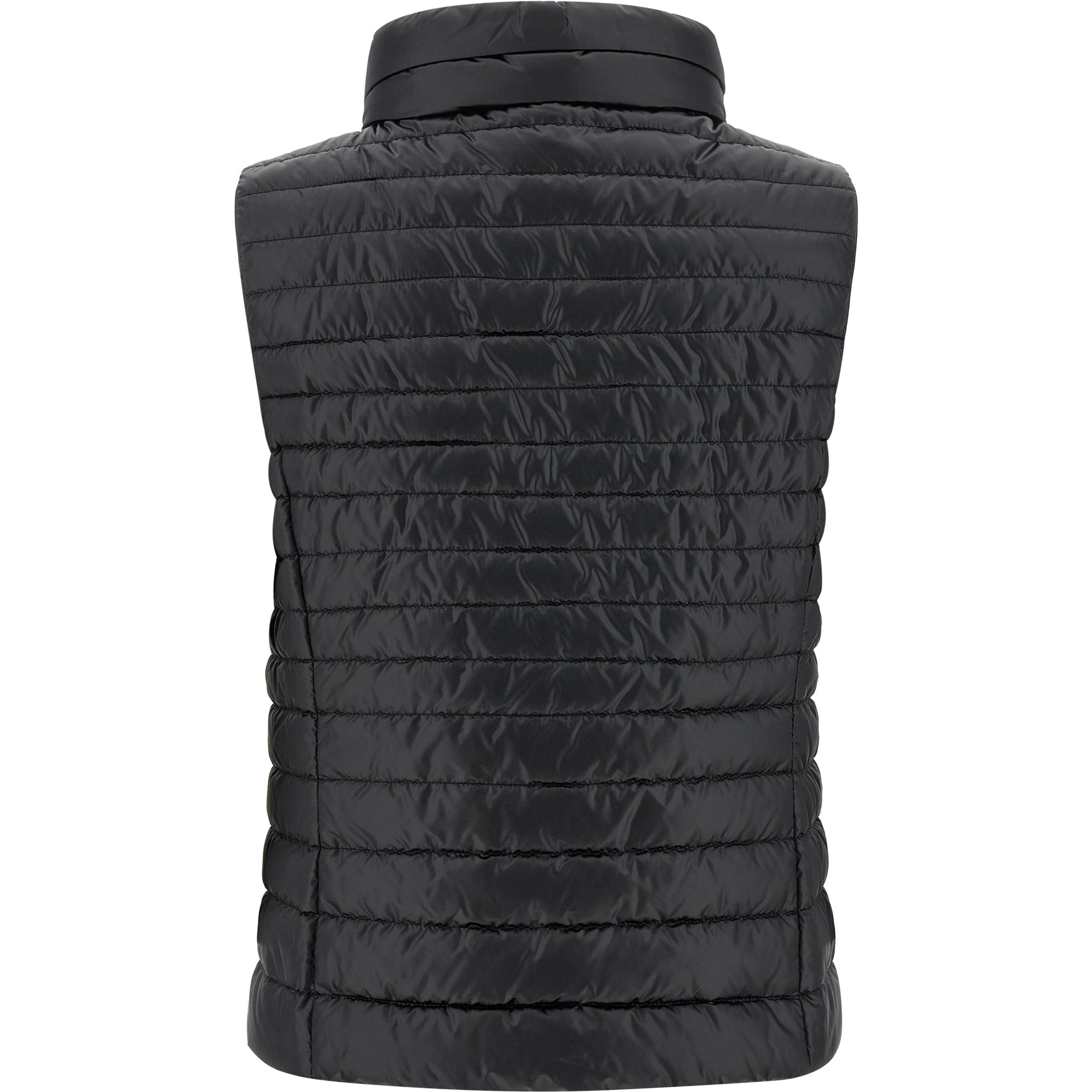 Black Polyester Sleeveless Jacket