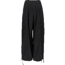 Black Polyester Cargo Pants
