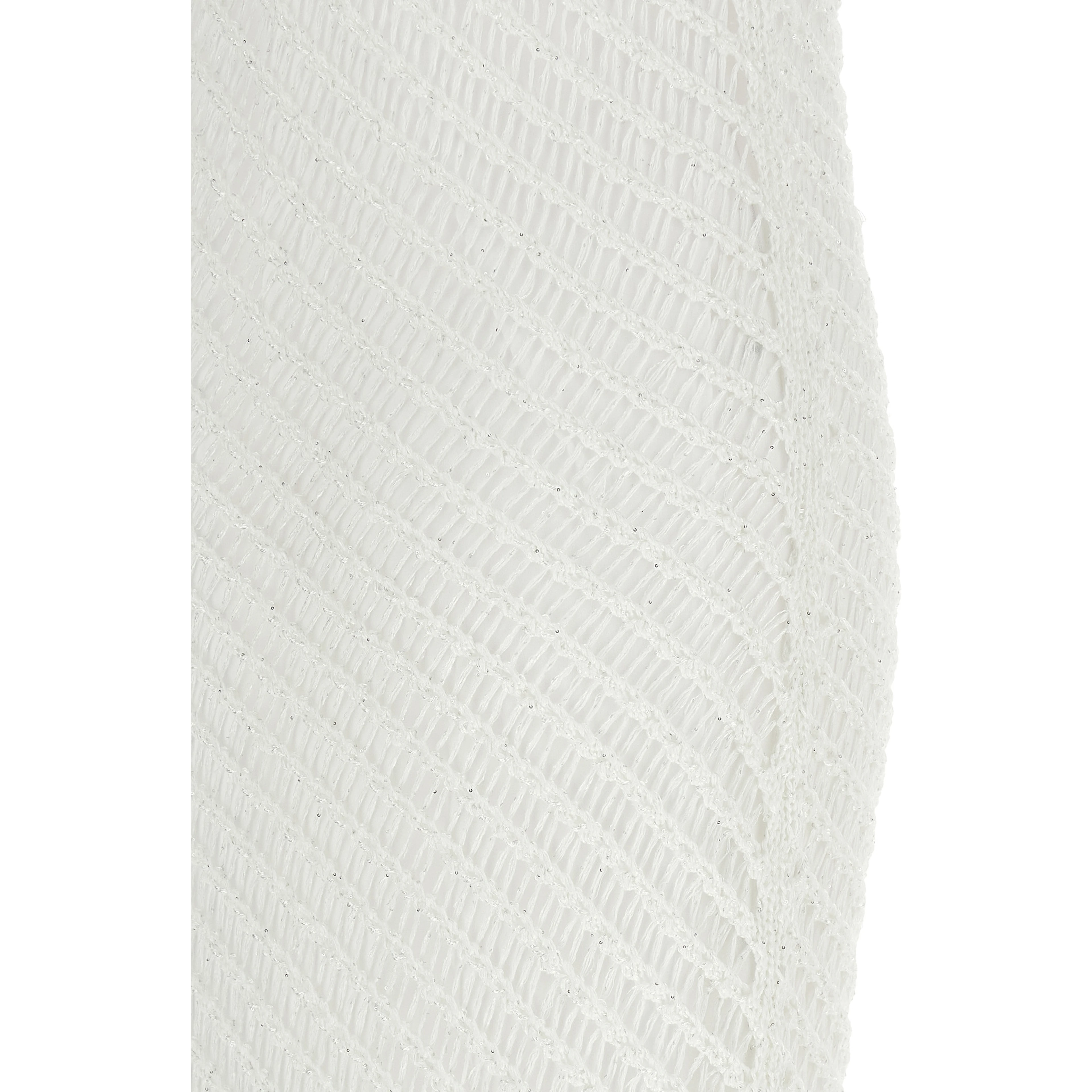 White Polyester Long Dress