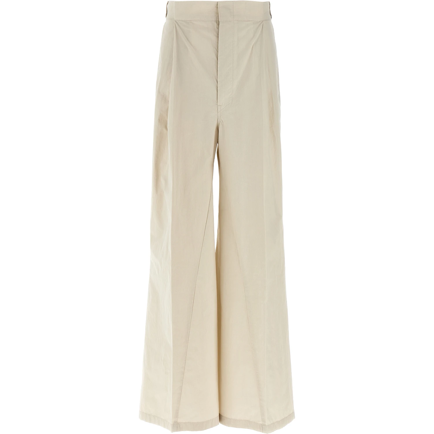 Beige Cotton Casual Pants