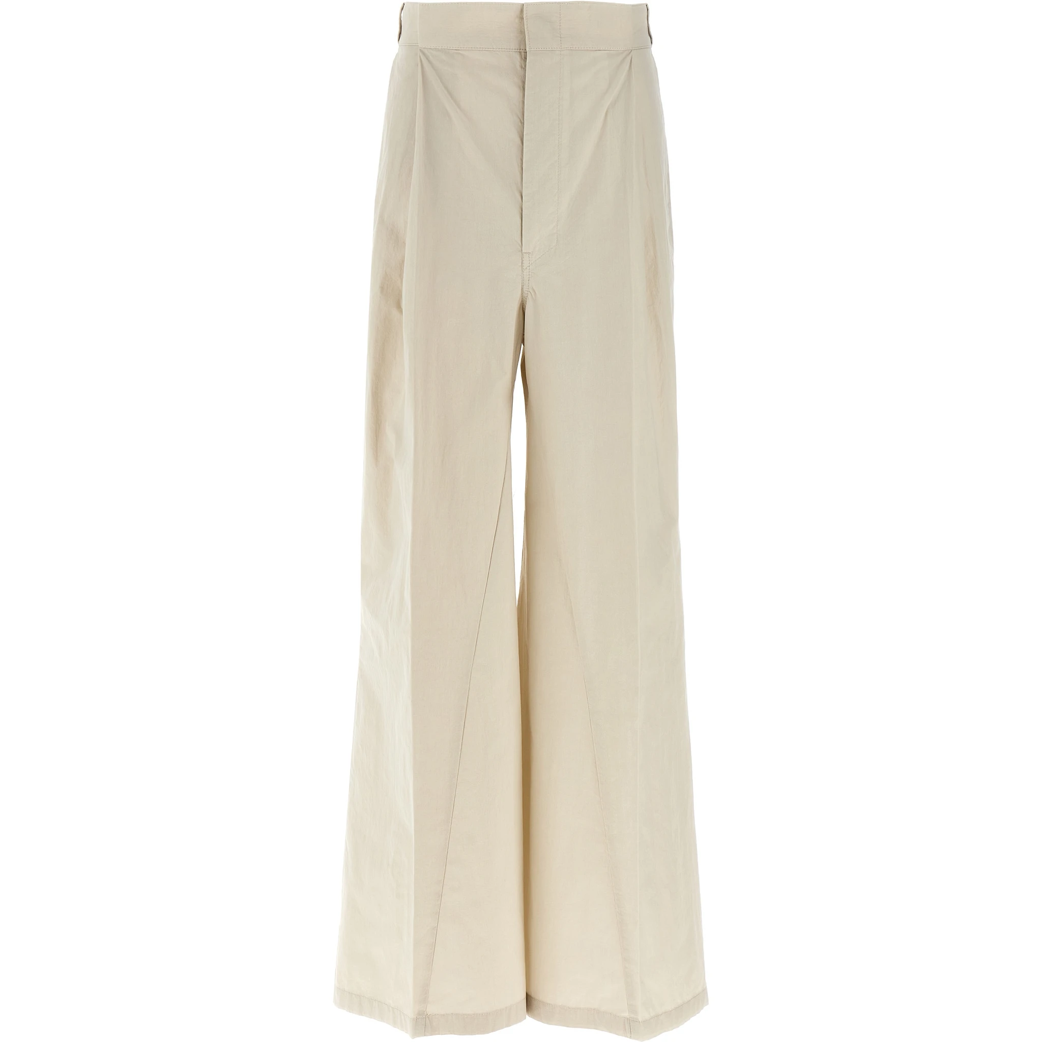 Beige Cotton Casual Pants