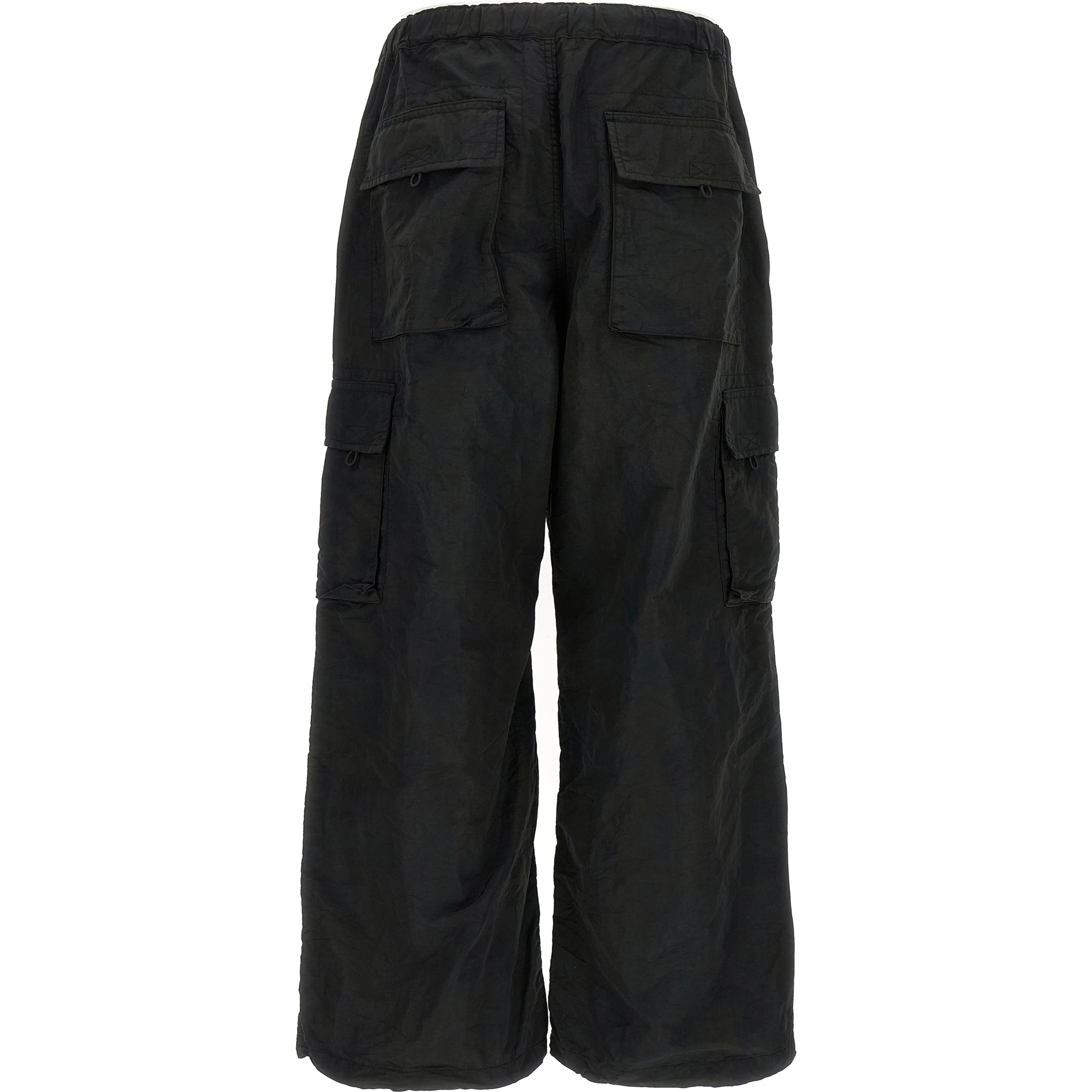 Black Nylon Cargo Pants