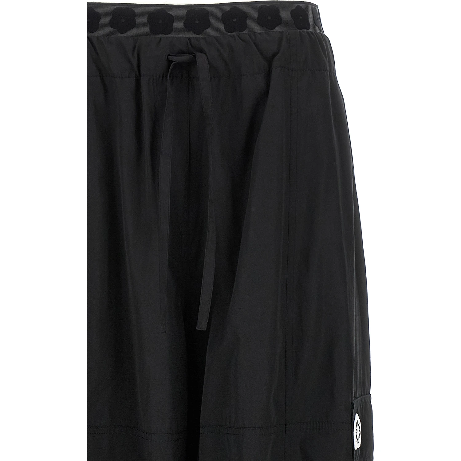 Black Polyester Cargo Pants