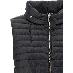 Black Polyester Sleeveless Jacket