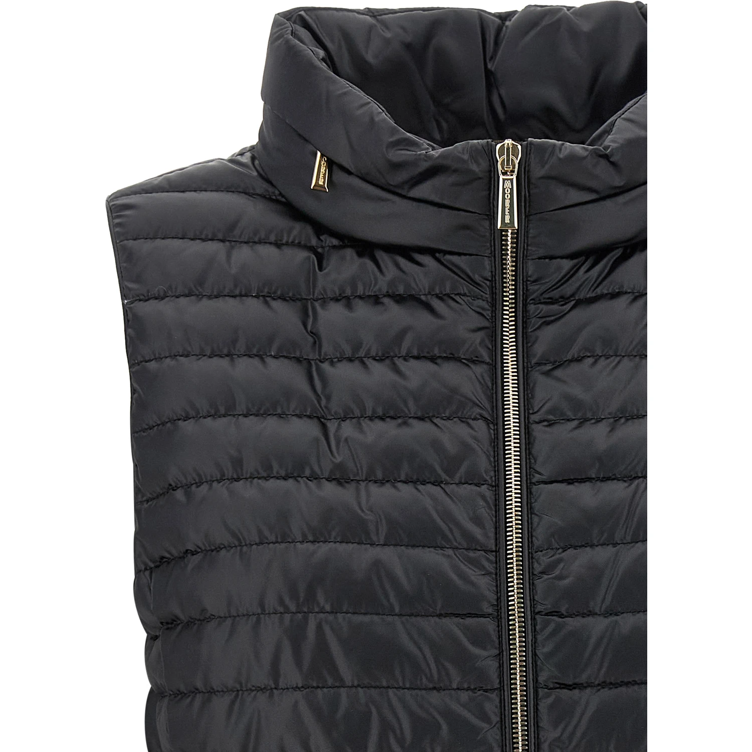 Black Polyester Sleeveless Jacket