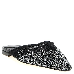 Black Textile Mules