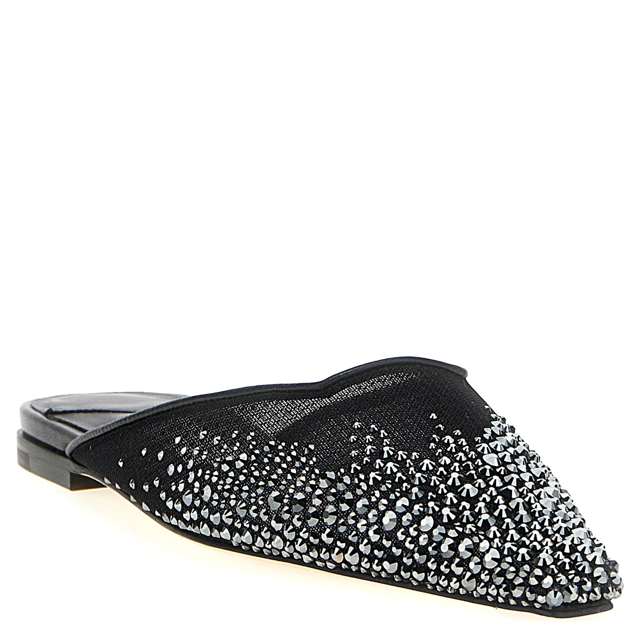 Black Textile Mules