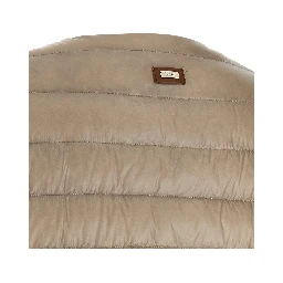 Beige Polyamide Full-Length Jacket