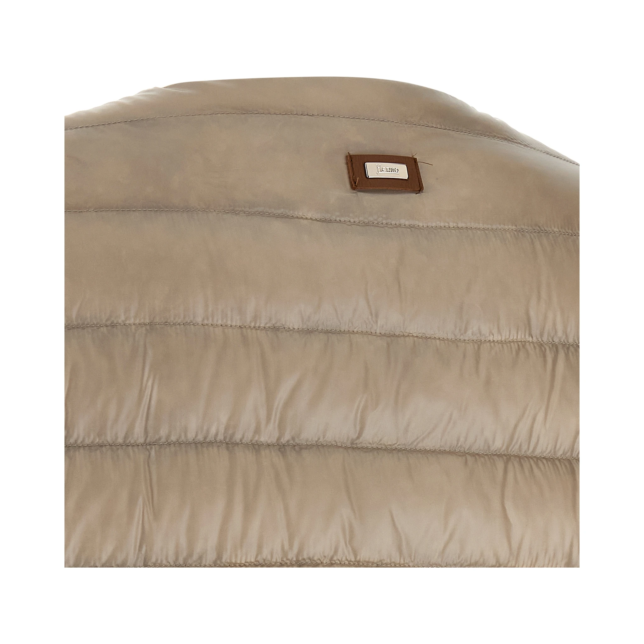 Beige Polyamide Full-Length Jacket