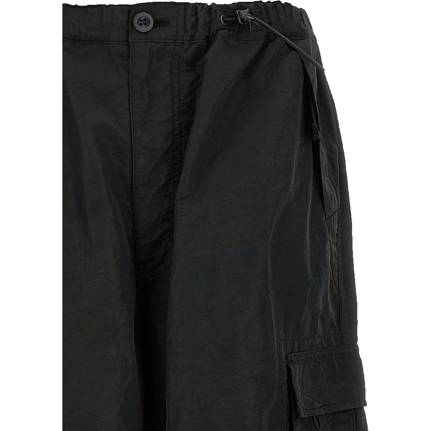 Black Nylon Cargo Pants