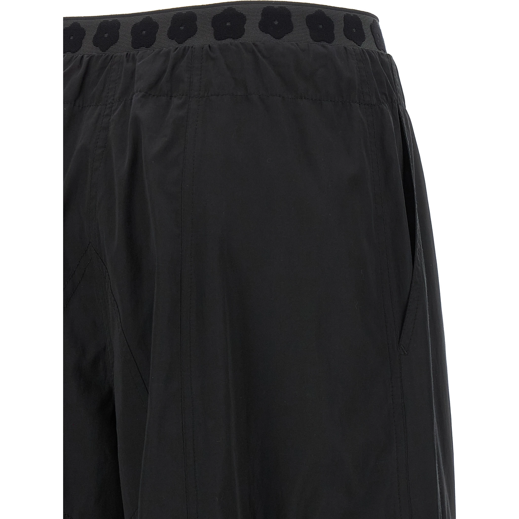 Black Polyester Cargo Pants