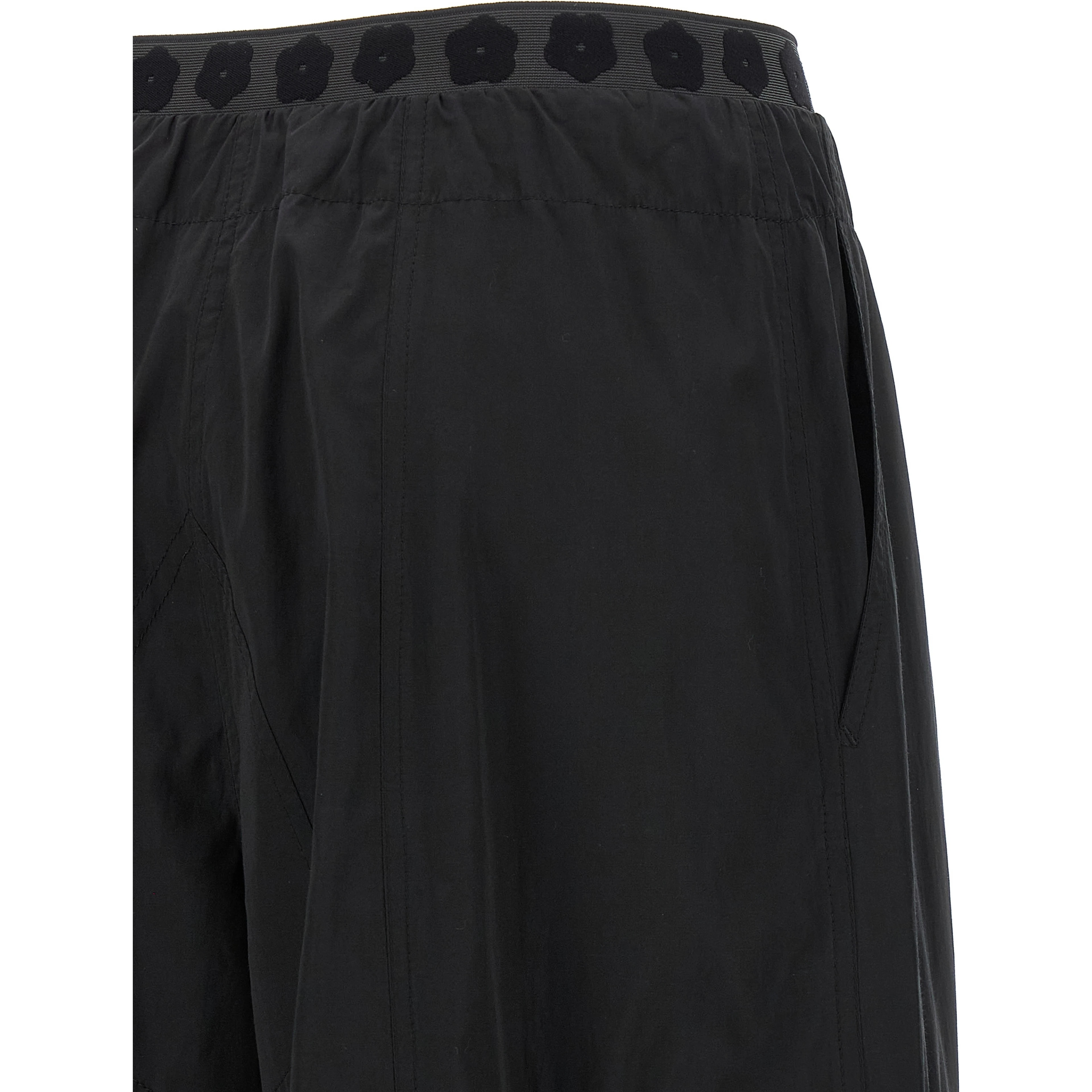 Black Polyester Cargo Pants