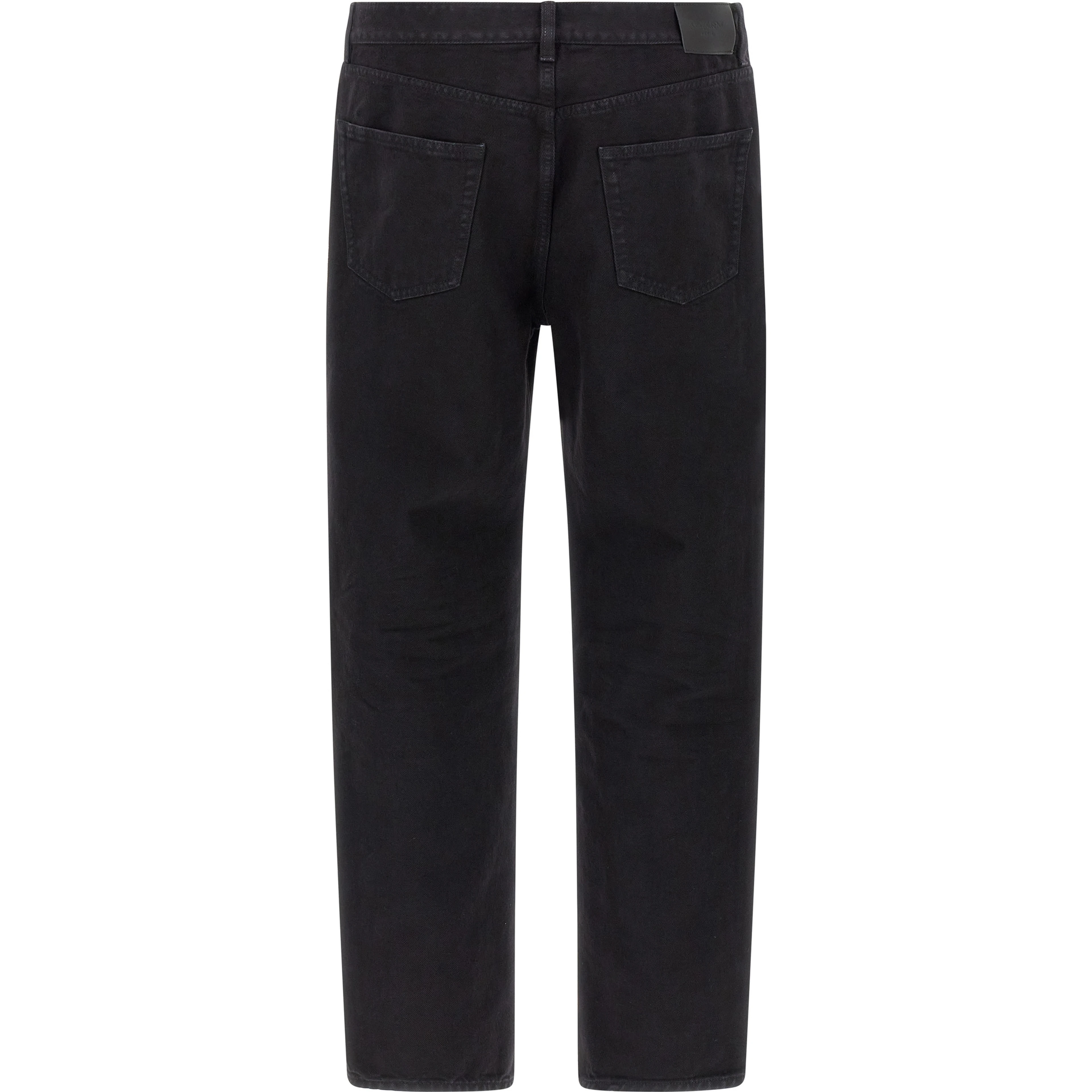 Black Cotton Straight-Leg Jeans