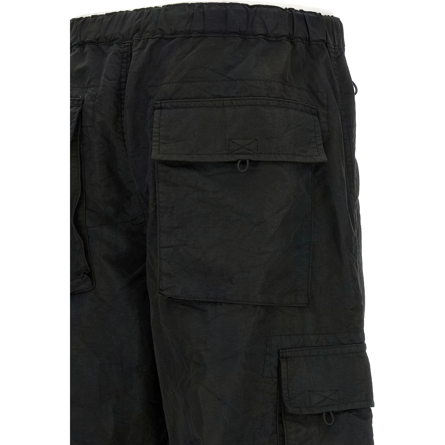 Black Nylon Cargo Pants