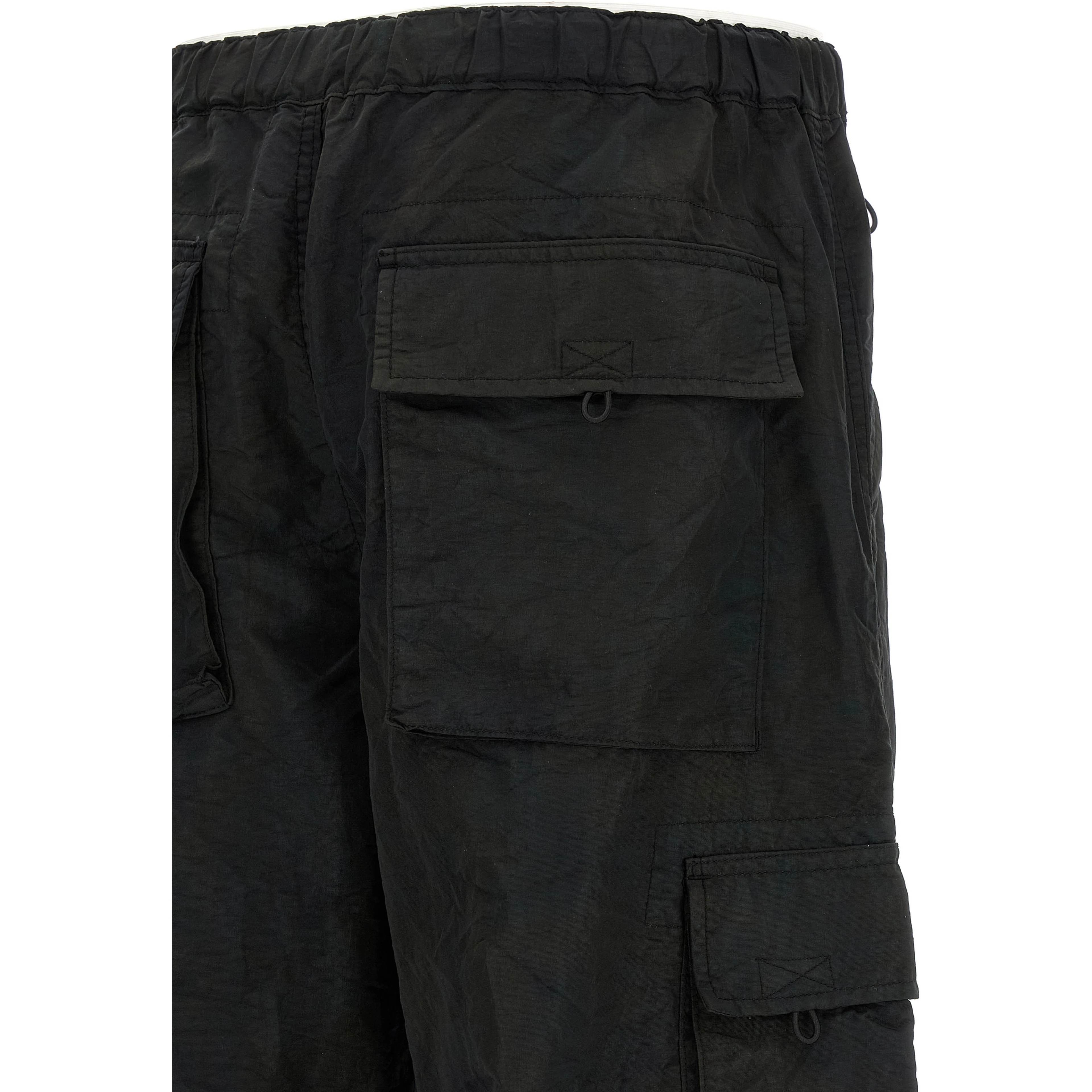 Black Nylon Cargo Pants