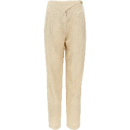 Beige Viscose Dress Pants