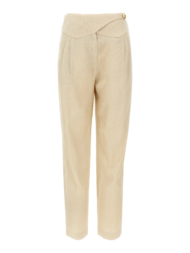 Beige Viscose Dress Pants