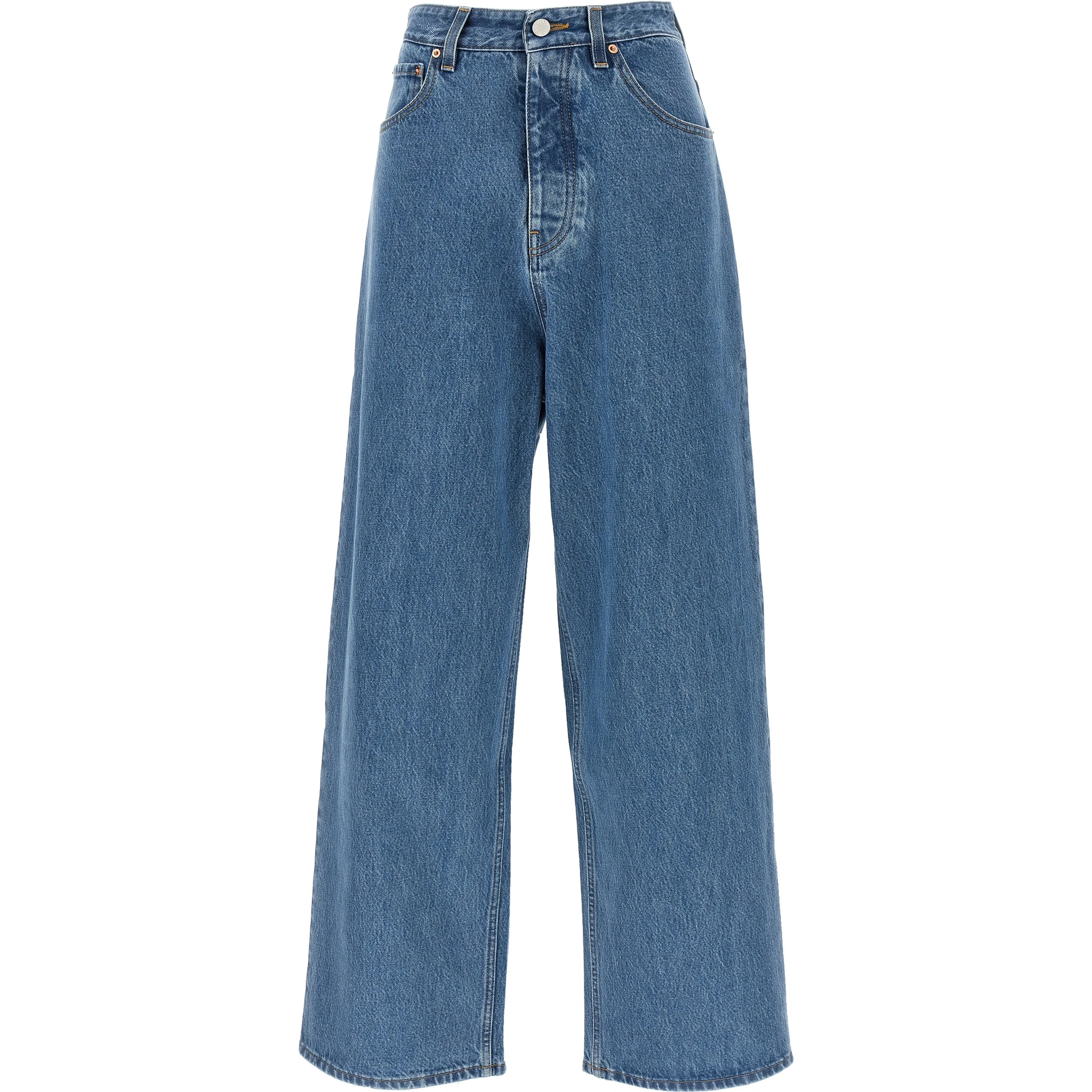 Blue Cotton Relaxed Fit Jeans