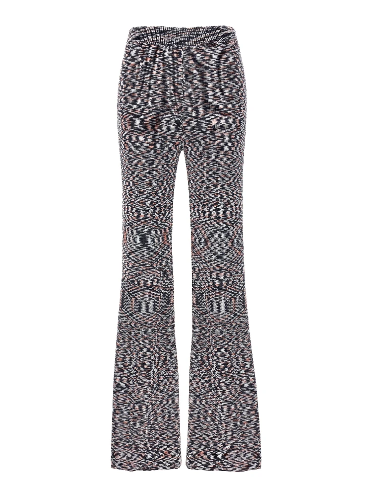 Multicolor Viscose Flared Pants