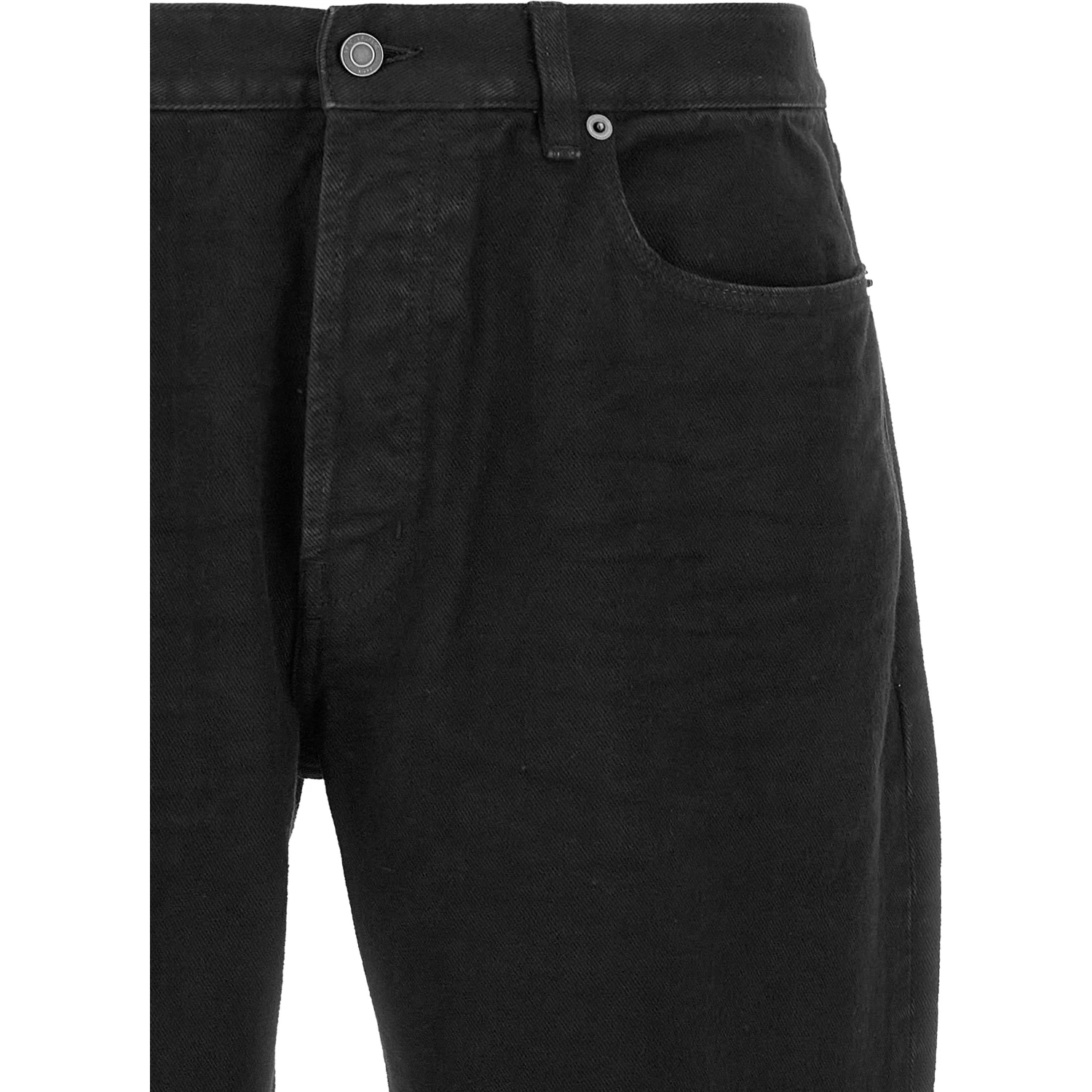 Black Cotton Straight-Leg Jeans