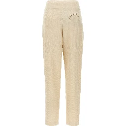 Beige Viscose Dress Pants